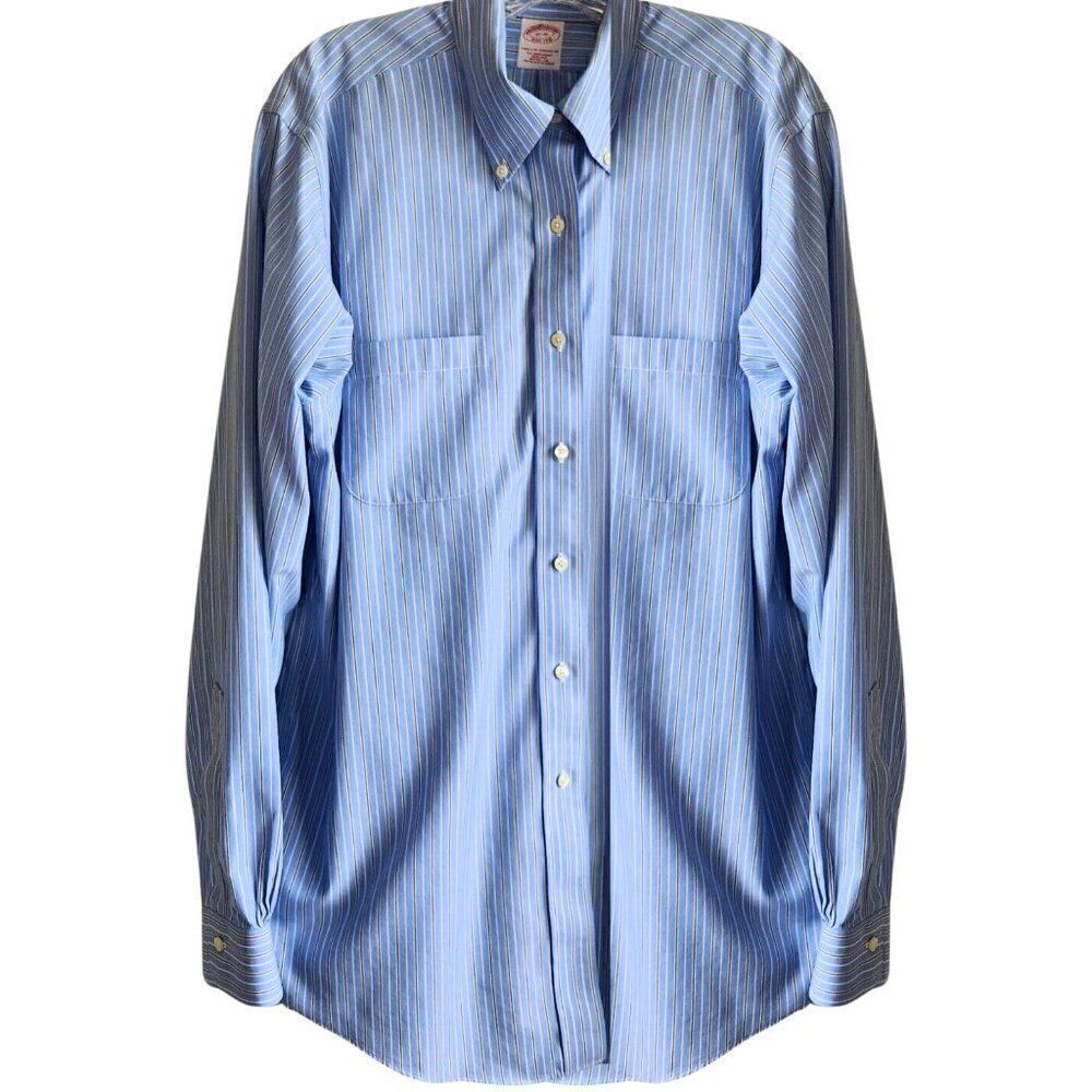 EUC Vintage Brooks Brothers Men's Striped Long Sleeve Blue Dress Shirt